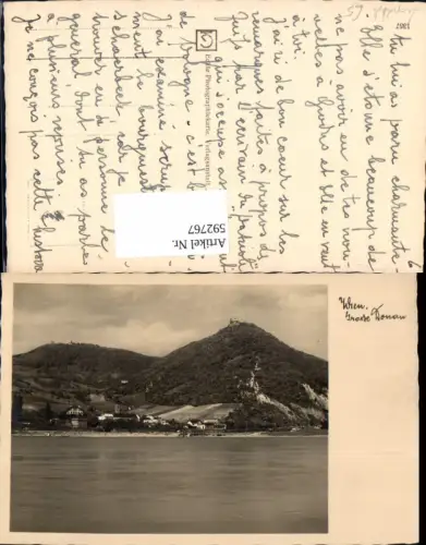 592767,Foto Ak Wien Döbling Große Donau Leopoldsberg Kahlenberg Vienna