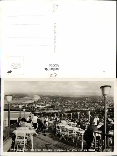 592770,Foto Ak Wien Döbling Kahlenberg Blick v. Neuen Terrasse Restaurant Vienna