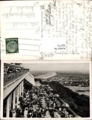 592773,Foto Ak Wien Döbling Kahlenberg Blick v. d. Kahlenbergterrasse Vienna
