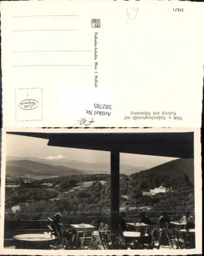 592785,Foto Ak Wien Döbling Kahlenberg Blick Terrasse auf Kobenzl Schneeberg Vienna