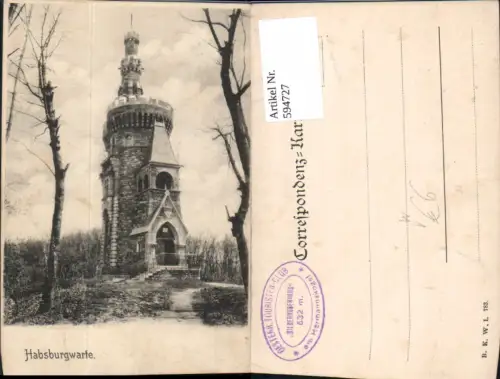 594727,Wien Döbling Hermannskogel Habsburgwarte Vienna pub B.K.W.I. 783