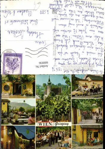 600936,Mehrbild Ak Wien Vienna Döbling Grinzing Wein Fiaker Heuriger