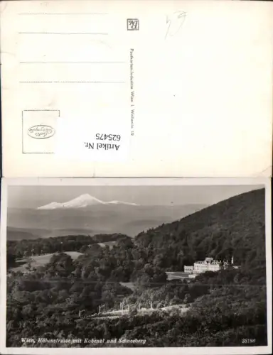 625475,Foto Ak Wien Vienna Döbling Höhenstraße m. Kobenzl u. Schneeberg