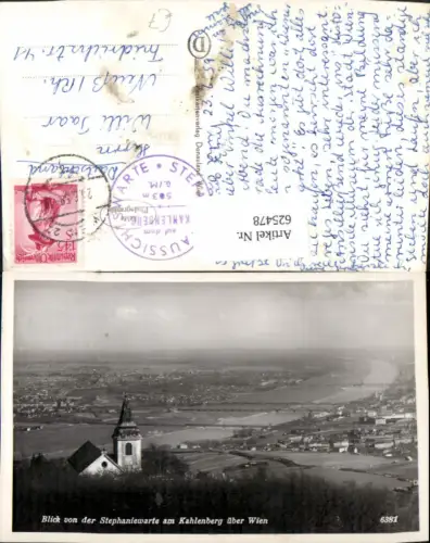625478,Foto Ak Wien Vienna Döbling Blick v. d. Stephaniewarte a. Kahlenberg über Wien