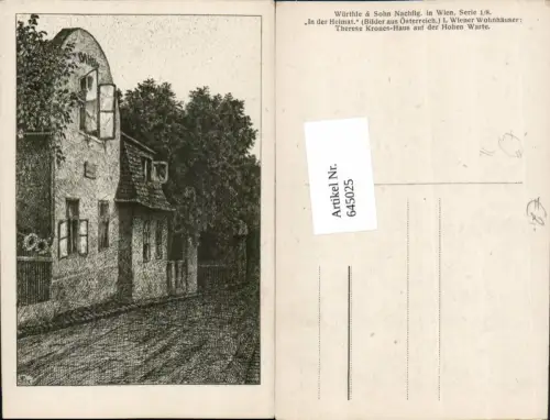 645025,Künstler AK Wien Döbling Ulf Seidl Wien Hohe Warte Therese Krones Haus
