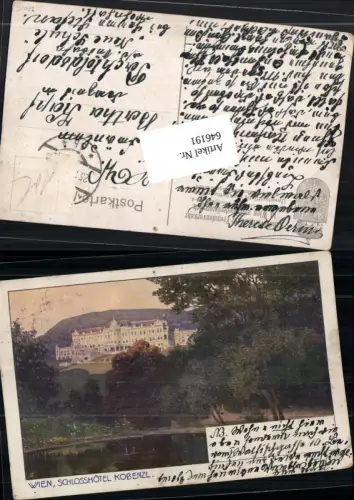 646191,tolle Künstler AK Wien Döbling Schloss Cobenzl Kobenzl