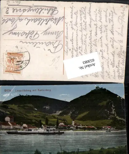 653083,Wien Döbling Lepoldsberg Kahlenberg Dampfer Donau
