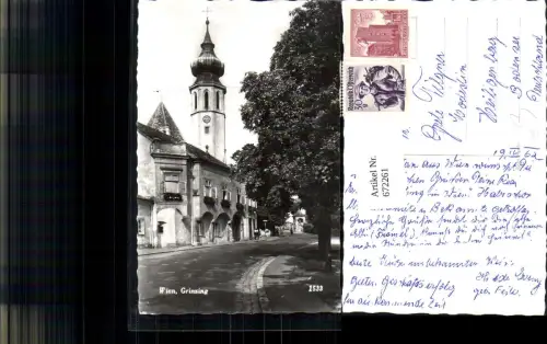 672261,Foto Ak Wien Vienna Döbling Grinzing Ansicht Kirche Gasse