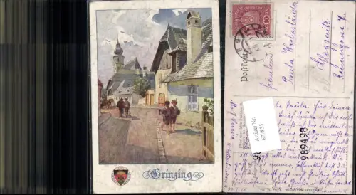 677855 Künstler AK R. Reckziegel Wien Grinzing Döbling Schulverein 325