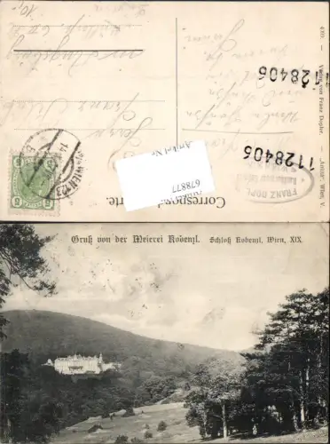 678877 Gruß von der Meierei Kobenzl Wien Döbling Schloss