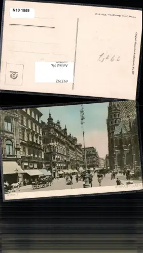 693792 Wien Graben Stefansplatz Kutschen Fiaker Leute Stephansdom