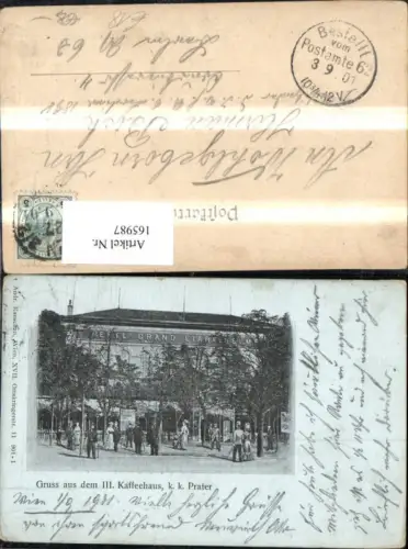 165987,Wien 2 Leopoldstadt K k Prater Kaffeehaus Pertls Grand Etablissement 1901 m. Personen
