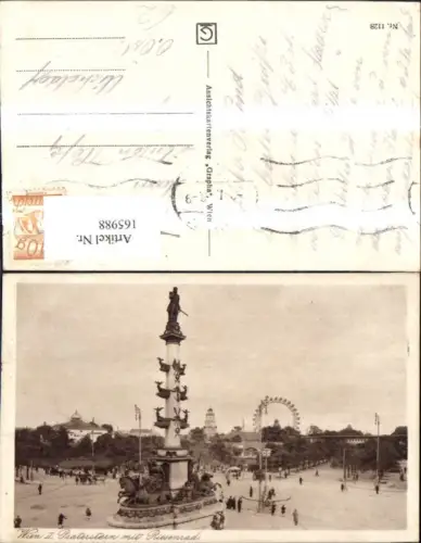 165988,Wien 2 Leopoldstadt Praterstern Tegetthoffmonument Riesenrad Personen Kutsche