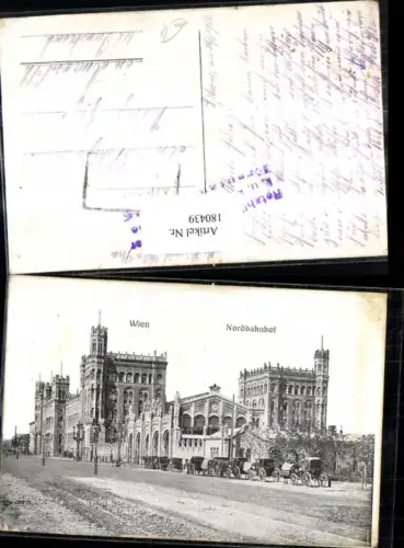 180439,Wien 2 Nordbahnhof Bahnhof Straßenansicht Kutschen