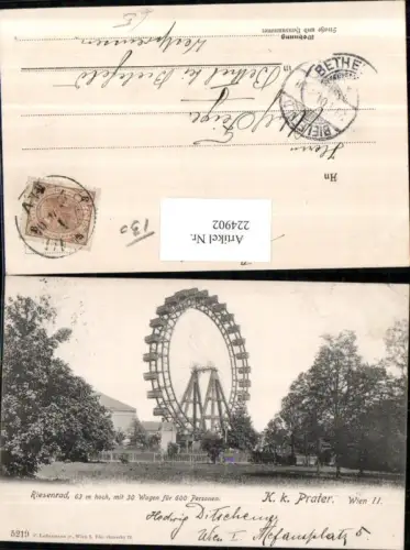 224902,Wien Leopoldstadt K. k. Prater Riesenrad