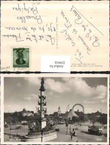 224918,Wien Leopoldstadt Praterstern Tegetthoff-Denkmal m. Riesenrad