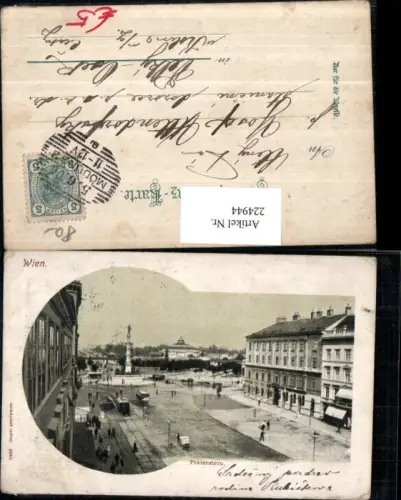 224944,Wien Leopoldstadt Praterstern Straßenbahnen Tegetthoff-Denkmal