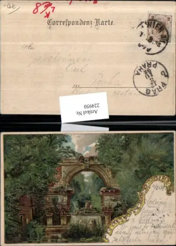 224950,Künstler Litho AK Rosenberger Wien Leopoldstadt Römische Ruine