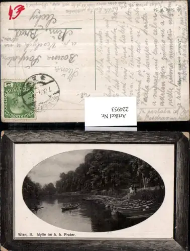 224953,Präge AK Wien Leopoldstadt Idylle im K. k. Prater Partie Ruderboote