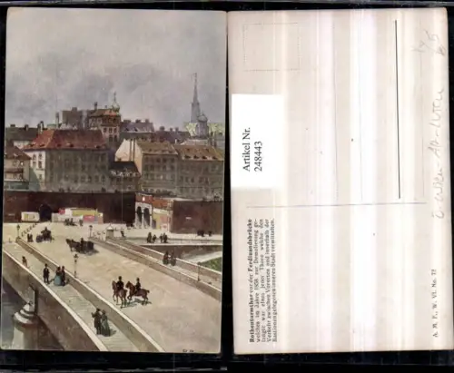 248443,Künstler AK R. Preuss Wien Leopoldstadt Rothenturmtor vor d. Ferdinandsbrücke