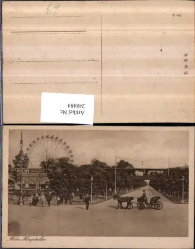 248484,Wien Leopoldstadt Hauptallee Straßenansicht Kutsche Riesenrad