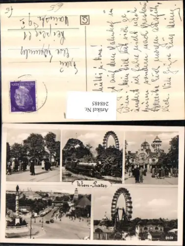 248485,Wien Leopoldstadt Prater Riesenrad Liliputbahn Tegetthoff-Denkmal Kino Mehrbildkarte