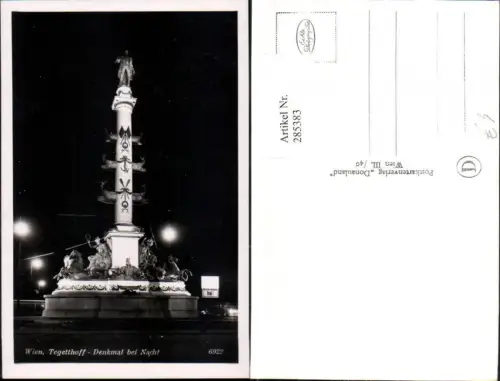 285383,Wien Leopoldstadt Tegetthoff-Denkmal b. Nacht