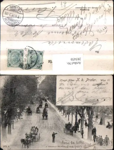 285450,Wien Leopoldstadt K. k. Prater Hauptallee Kutschen