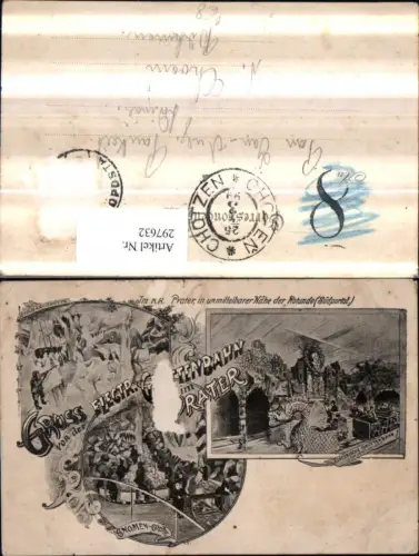 297632,Litho AK Wien Leopoldstadt Prater Grotten-Bahnen Gnomen Eisbär Mehrbildkarte