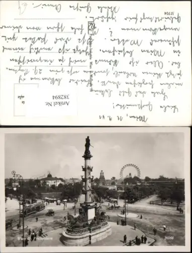 382894,Wien Leopoldstadt Praterstern Tegetthoff-Monument u. Riesenrad