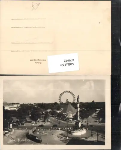 409942,Wien Leopoldstadt Praterstern Tegetthoff-Denkmal Straßenbahn Riesenrad