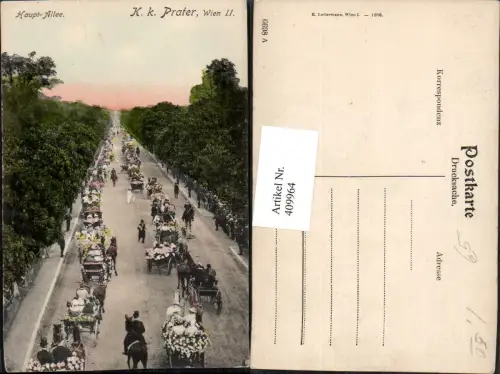 409964,Wien Leopoldstadt K.k. Prater Haupt-Allee Kutschen