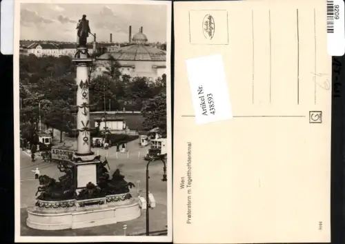 438593,Wien Leopoldstadt Praterstern m. Tegetthoff-Denkmal Säule