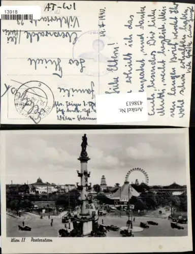 438613,Wien Leopoldstadt Praterstern Tegetthoff-Denkmal Feldpost Flieger-Regiment 43