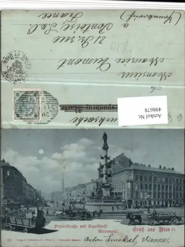 498678,Mond Litho Wien Leopoldstadt Praterstraße Tegetthoff-Monument