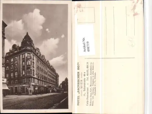 498719,Wien Leopoldstadt Taborstraße Hotel Sächsischer Hof