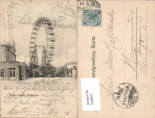 532657,tolle AK Wien 2 Leopoldstadt Prater Riesenrad