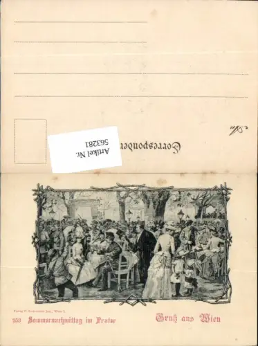 563281,tolle Künstler AK Wien Leopoldstadt Sommernachmittag im Prater pub Ledermann 253