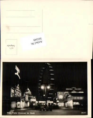 563349,Wien Leopoldstadt Riesenrad bei Nacht Prater Kino