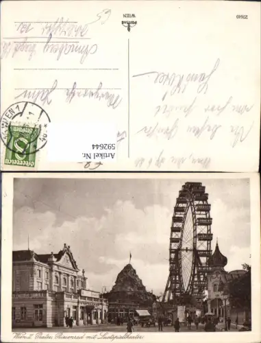 592644,Wien Leopoldstadt Prater Riesenrad u. Lustspieltheater Vienna