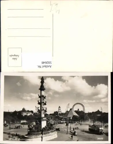592648,Foto Ak Wien Leopoldstadt Praterstern Tegetthoff-Denkmal Bus Autobus Vienna