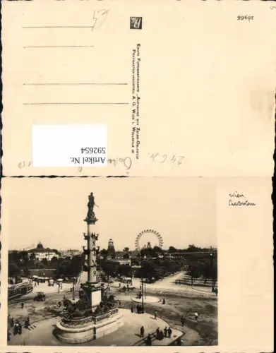 592654,Foto Ak Wien Leopoldstadt Praterstern Tegetthoff-Denkmal Vienna