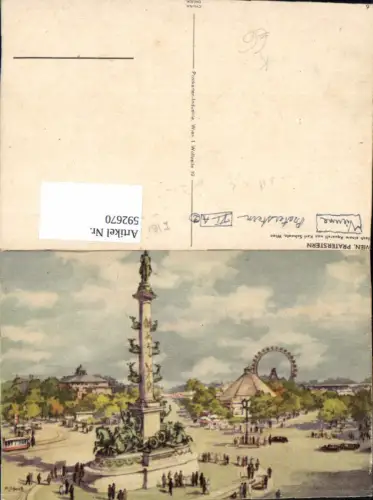592670,Künstler Ak Karl Schwetz Wien Leopoldstadt Praterstern Tegetthoff-Denkmal Vienna