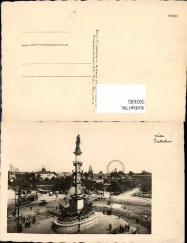 592685,Foto Ak Wien Leopoldstadt Praterstern Tegetthoff-Denkmal Vienna