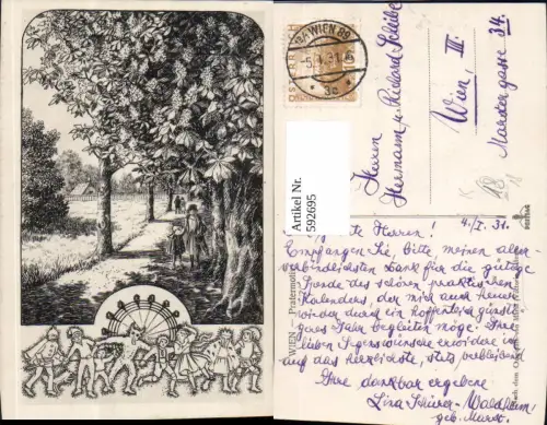 592695,Künstler Ak Maria Viktoria Attems Wien Leopoldstadt Prater Pratermotiv Vienna