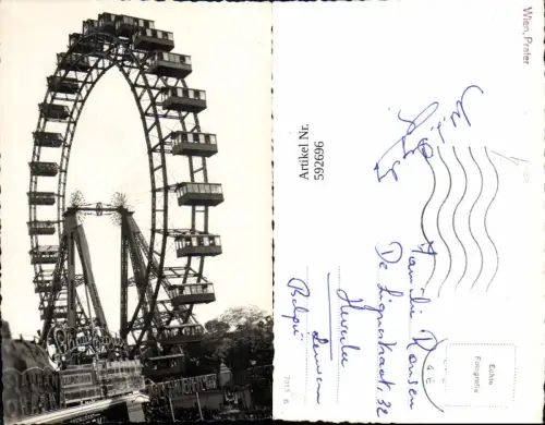 592696,Foto Ak Wien Leopoldstadt Prater Riesenrad Vienna