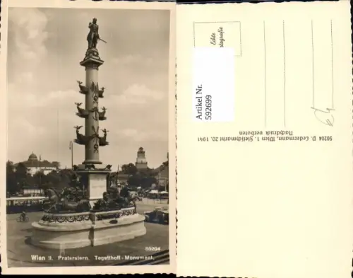 592699,Foto Ak Wien Leopoldstadt Praterstern Tegetthoff-Denkmal Vienna