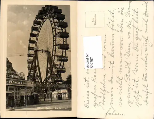 592707,Foto Ak Wien Leopoldstadt Prater Riesenrad Vienna