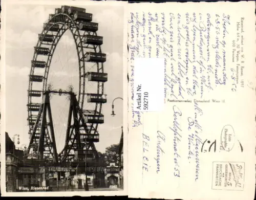 592710,Foto Ak Wien Leopoldstadt Prater Riesenrad Vienna