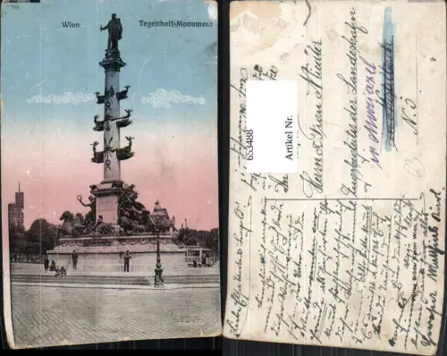 653488,Wien Vienna Leopoldstadt Tegetthoff-Monument Straßenbahn i. Hintergrund